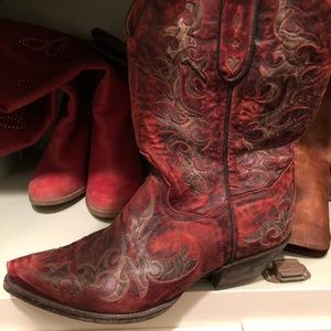 Distressed Red Cowgirl Boots Dan Post